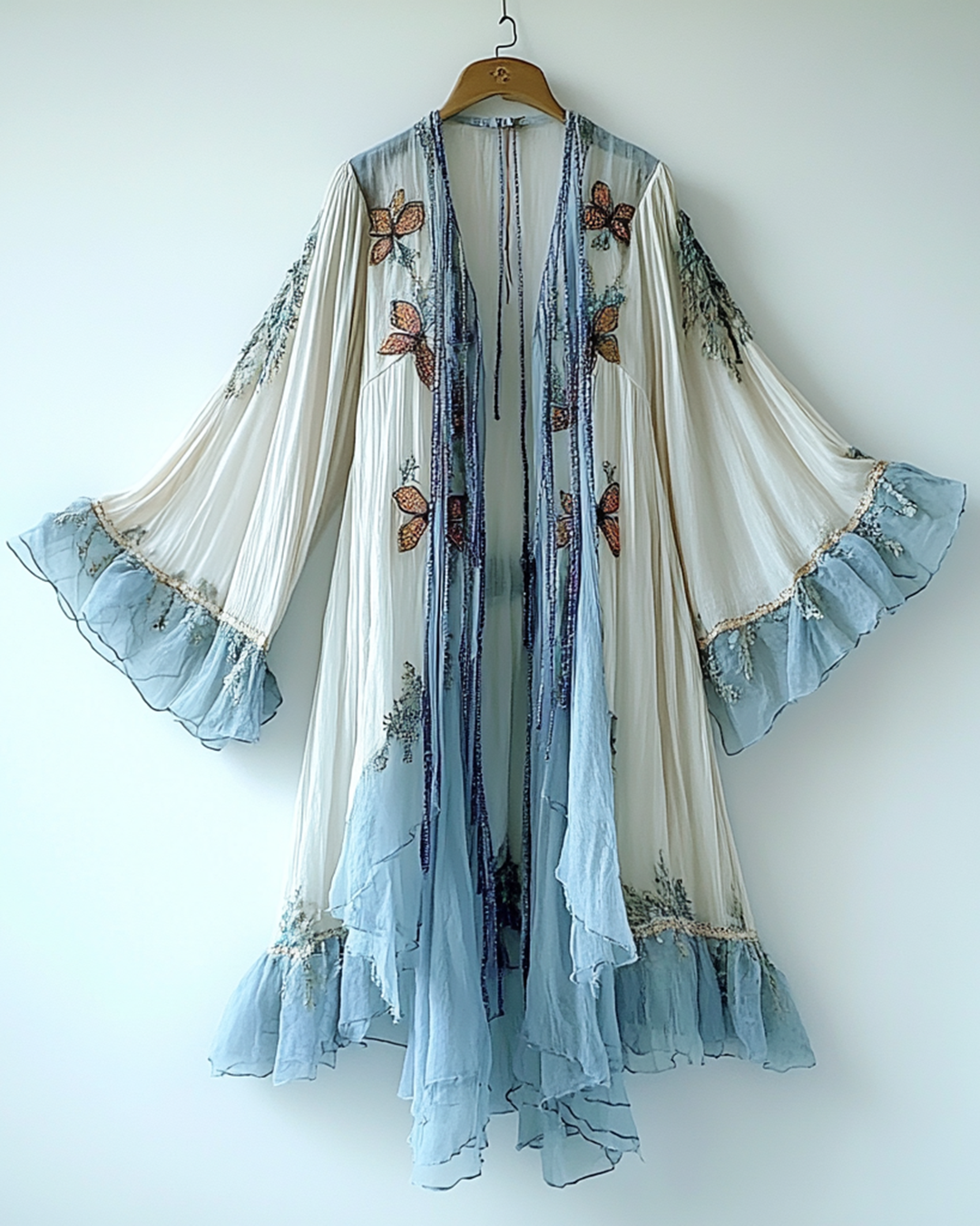 Butterfly Beaded Irregular Cardigan edcf