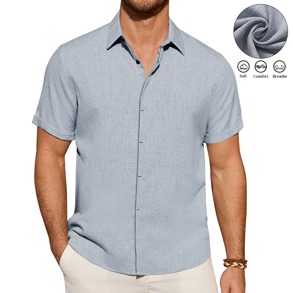 Men's Lightweight Linen Summer Button Shirt