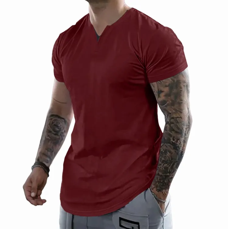 Men's Slim Fit V-Neck Muscle Tee - 2025 Spring Athletic Fashion