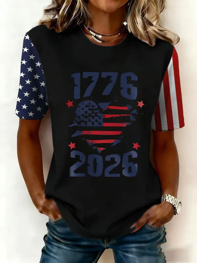 Women'S Independence Day 250Th Anniversary Founding Day Short Sleeved T-Shirt