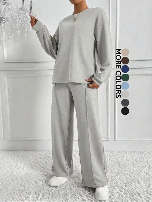 Women’s Loose-Fit Cotton Two-Piece Sweatsuit Set