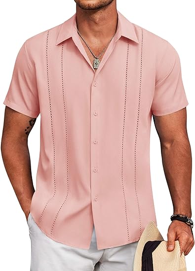 Men's Cuban Linen Guayabera Shirt – Short Sleeve
