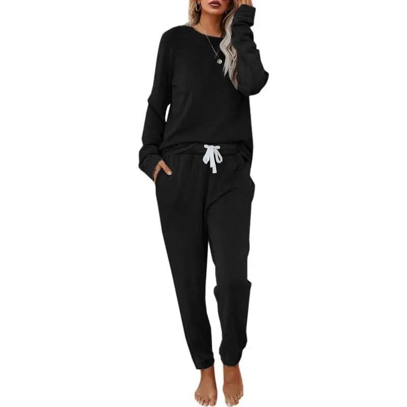 Women's  Long Sleeve Pullover & Drawstring Joggers