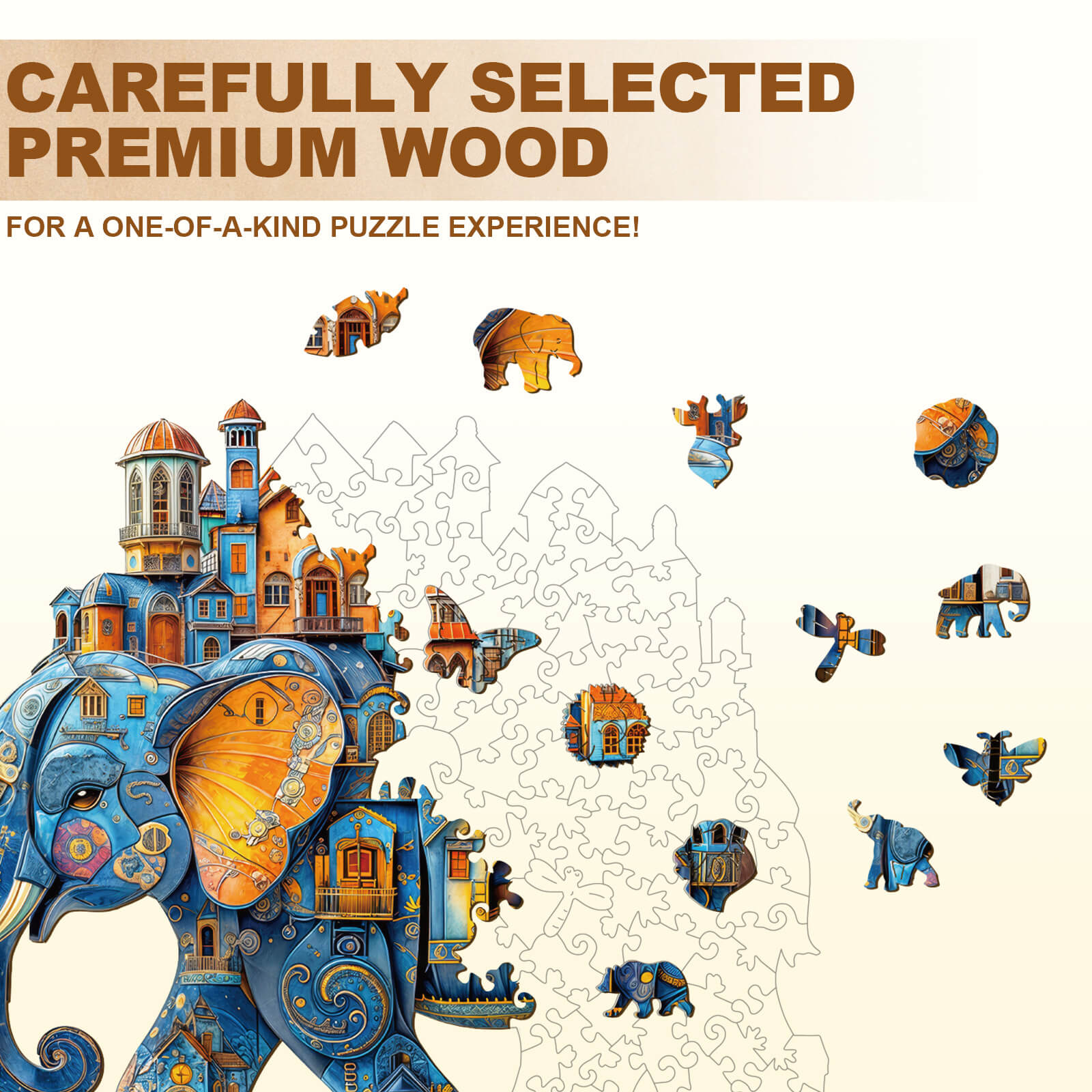 House  Elephant Wooden Jigsaw Puzzle