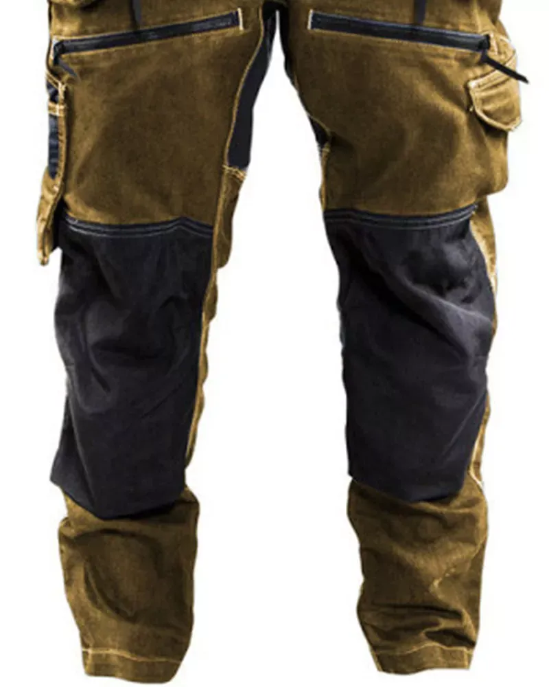 Men'S Pocket Patchwork Overalls