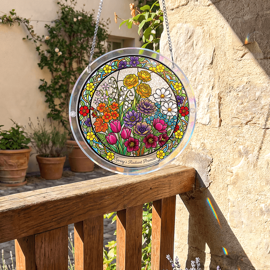 Acrylic Jigsaw Puzzle Suncatcher - Spring Blossoms