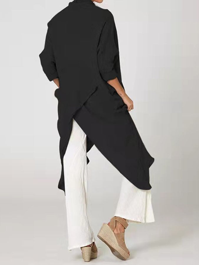 Cotton And Linen Slit Shirt  1997