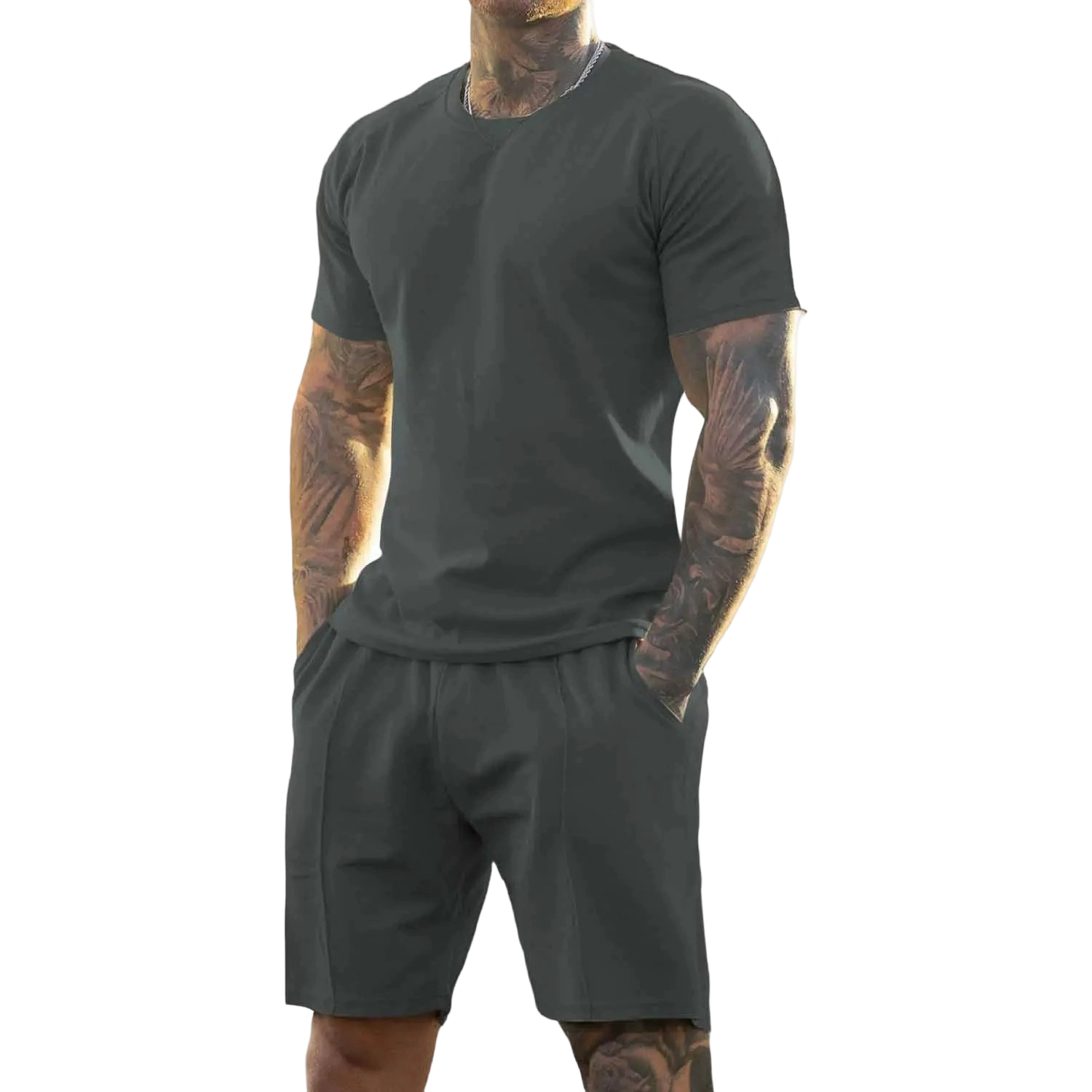 Mens Short Sets 2 Piece Outfits Fashion Summer Tracksuits Casual Set