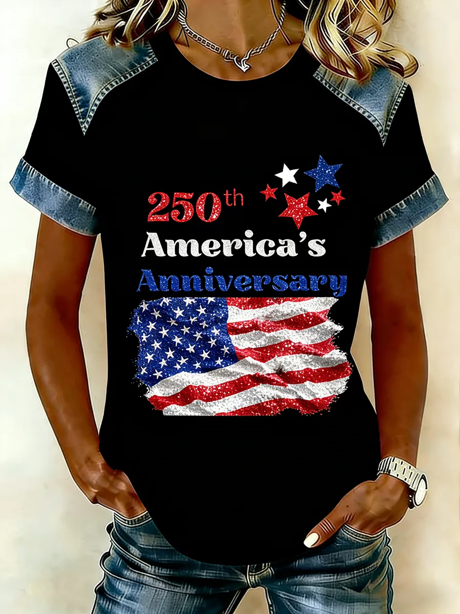 1776-2026 250th Anniversary Jet Fighter American Flag T-Shirt