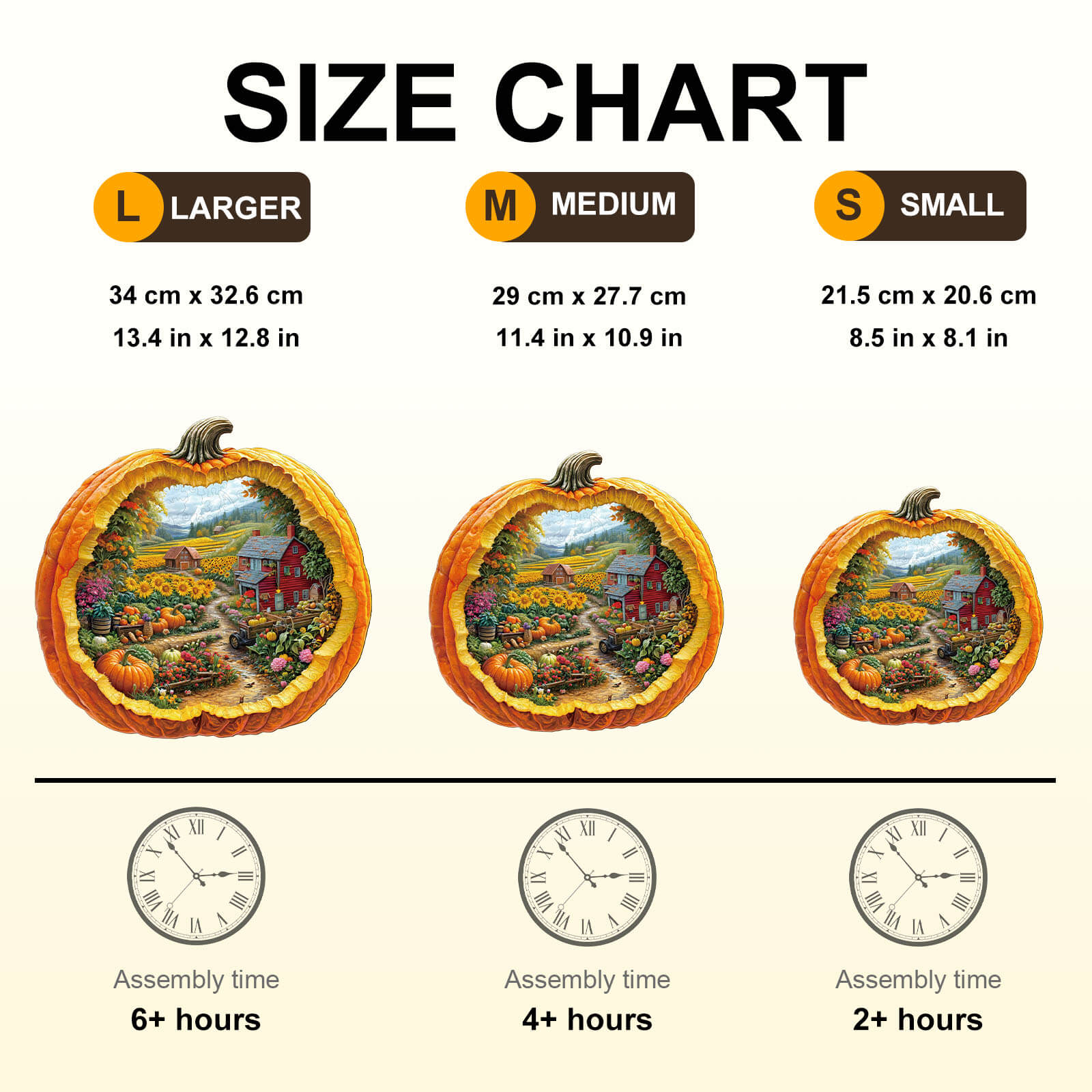 Pumpkin Summer Farm Wooden Jigsaw Puzzle