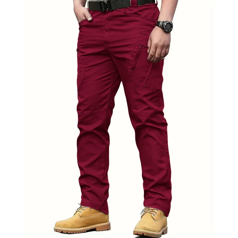 Men's Beige Tactical Cargo Pants - Durable Utility Work & Outdoor Pants