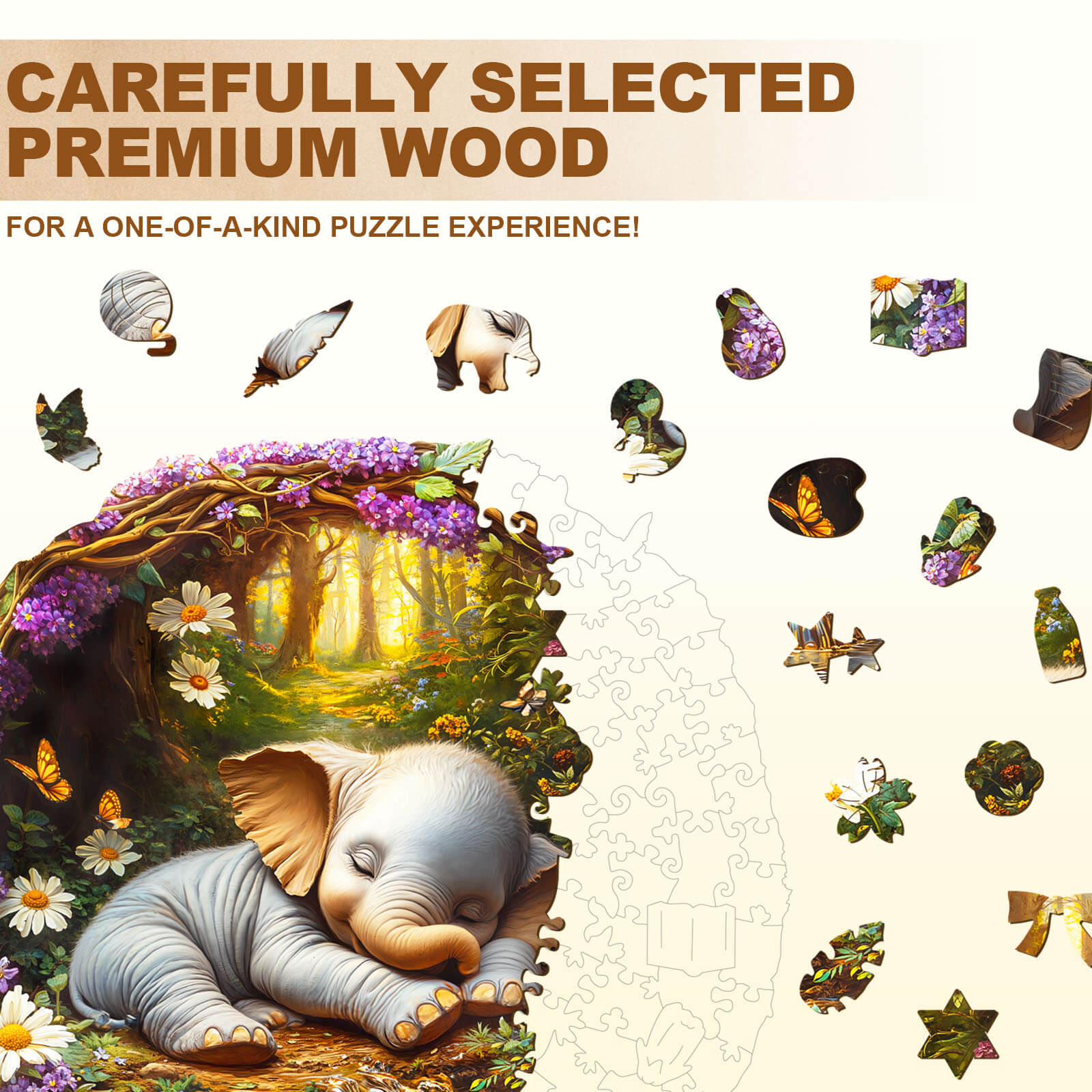 Dream Elephant Wooden Jigsaw Puzzle