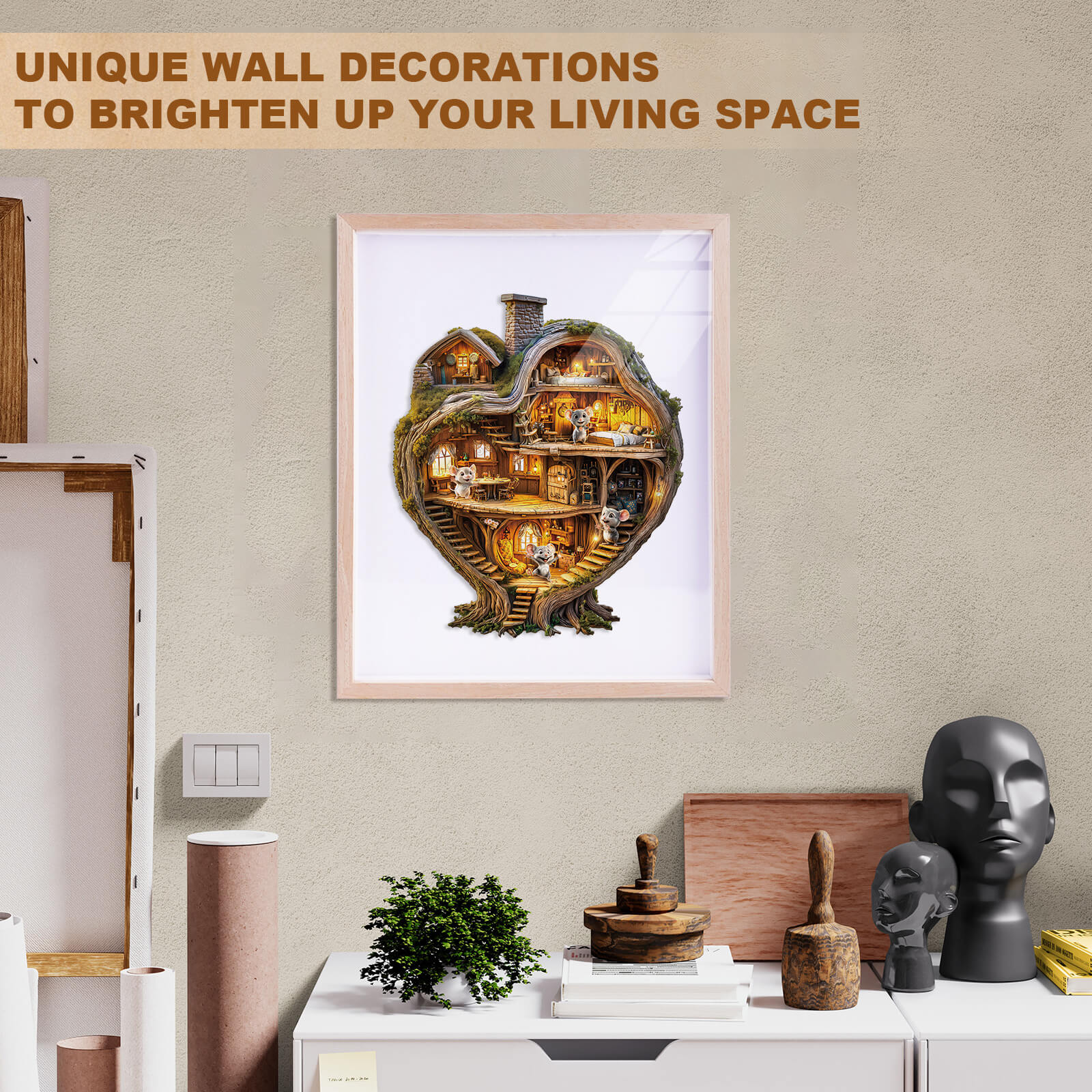 Heart Tree House Wooden Jigsaw Puzzle