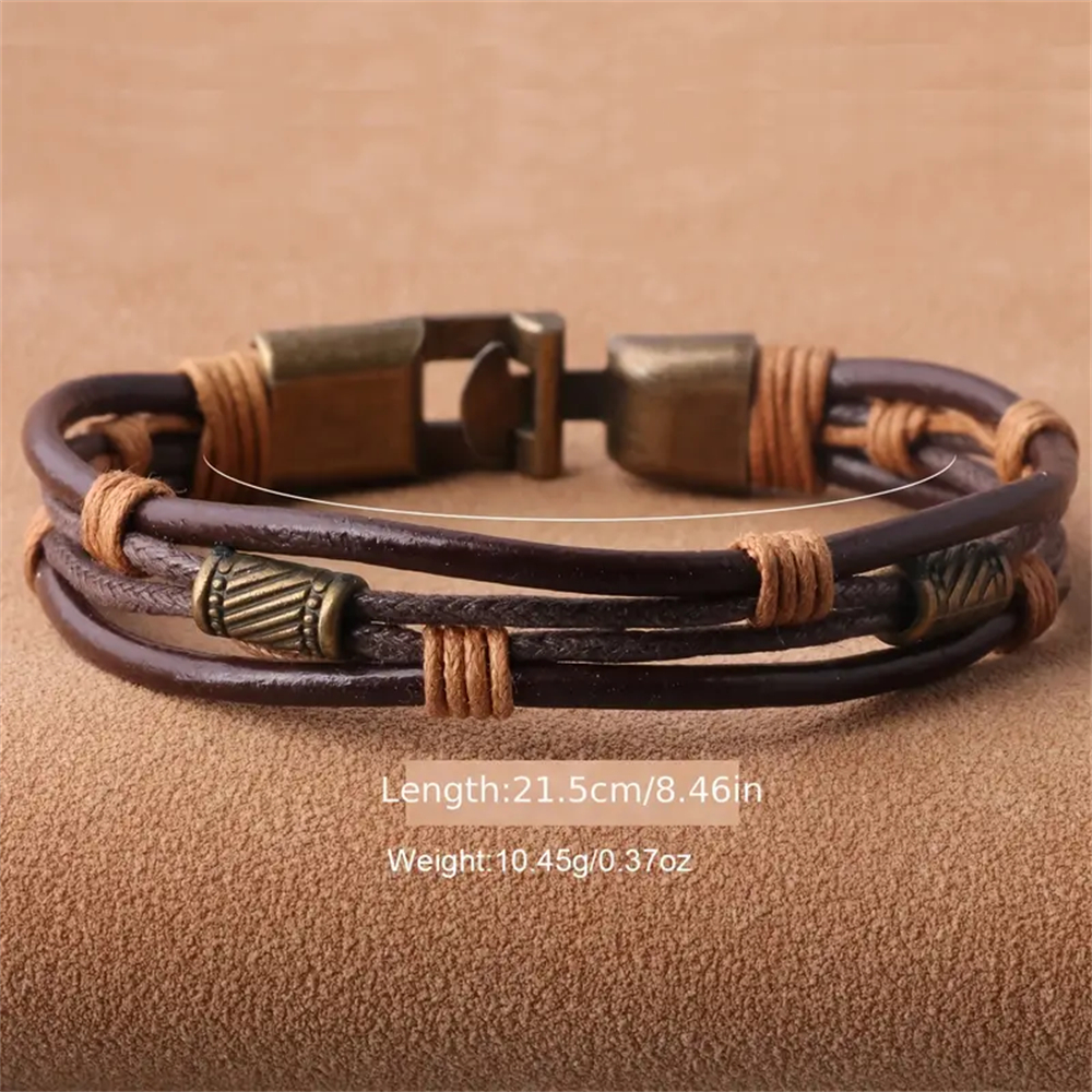 Japanese Vintage Pu Men's Bracelet