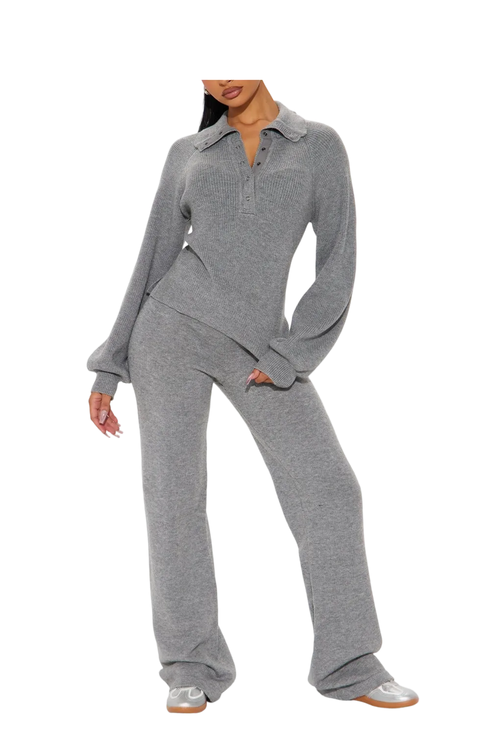 Sweater Pant Set - Charcoal