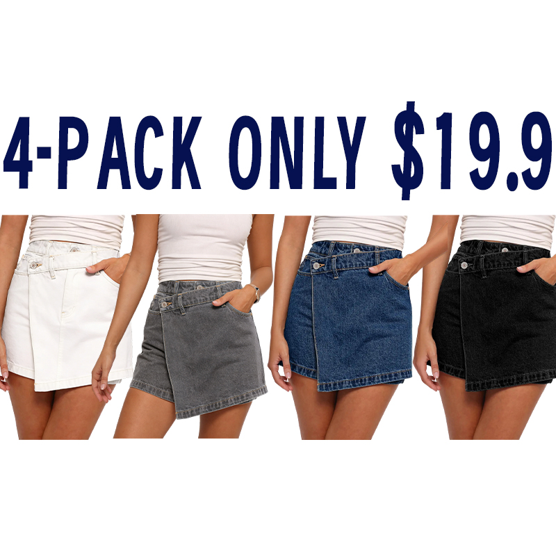 Women’s High Waisted Jean Skort