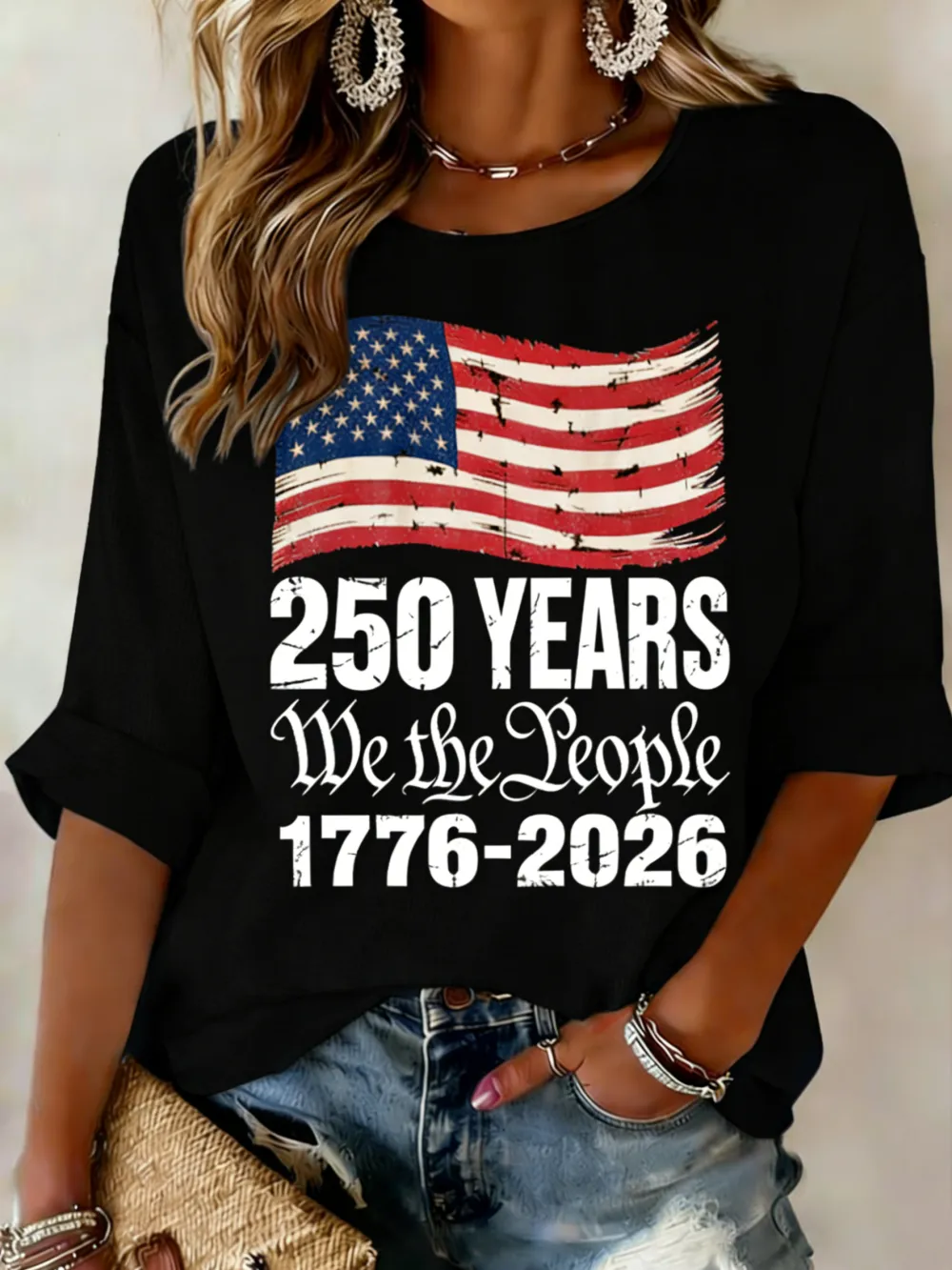 250 Years We the People 1776-2026 Tie Dye Top