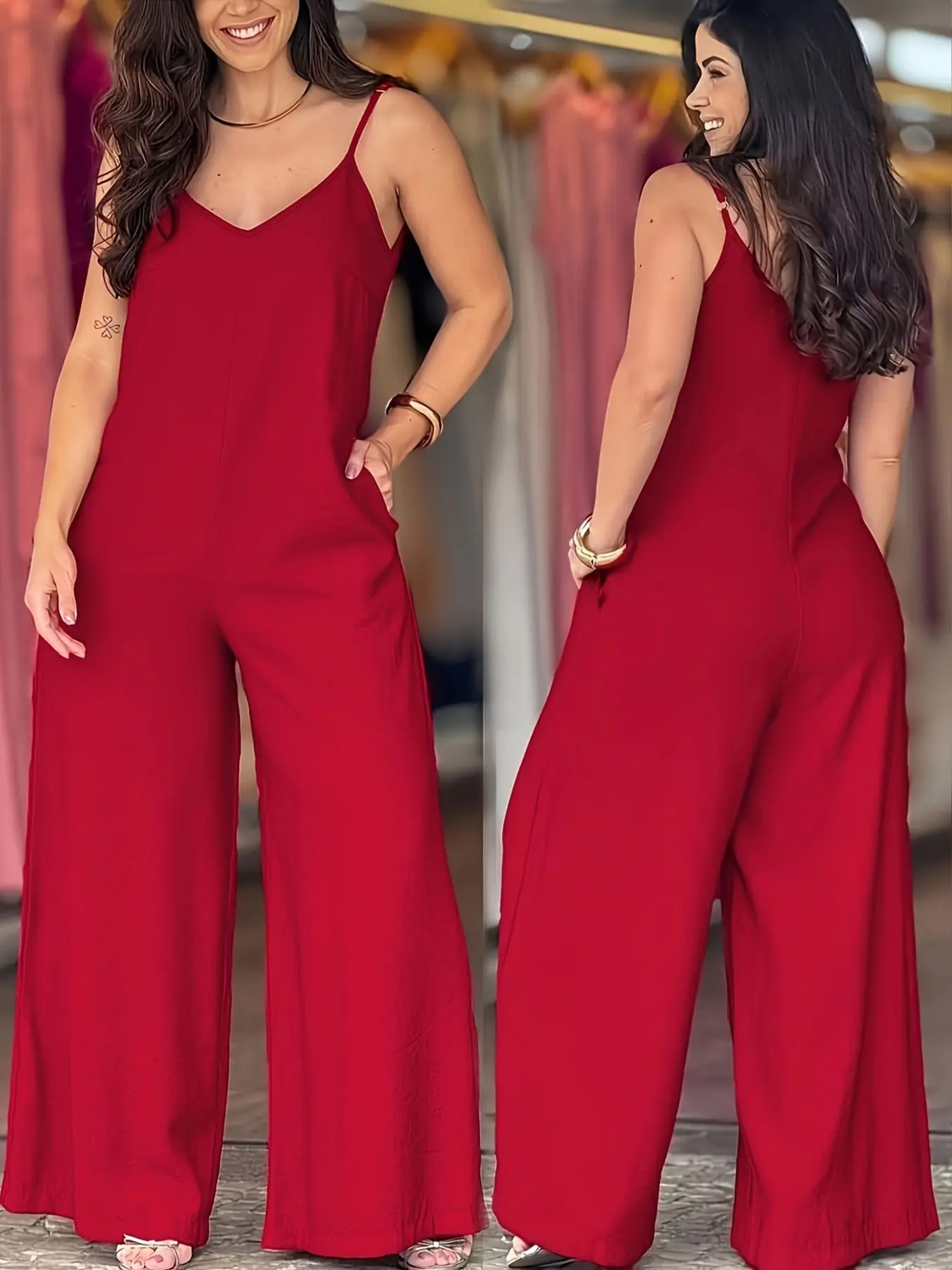 Women's Elegant Solid Color Strapless Jumpsuit💃