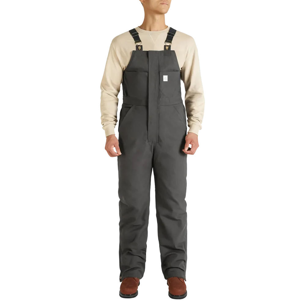 Men's Cold-Weather Insulated Bib Overalls - Loose-Fit Canvas + Tool Pockets