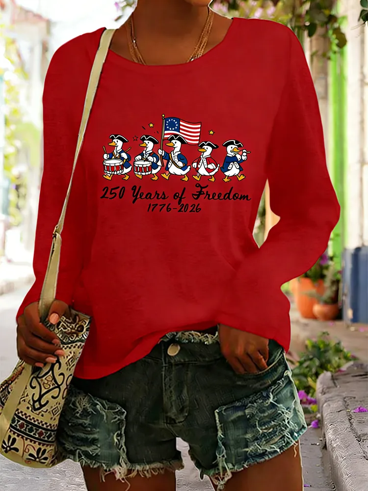 250 Years Of Freedom Patriotic Ducks Long Sleeve Shirt