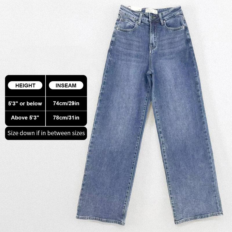 Women's High Waist Stretch Wide Leg Jeans