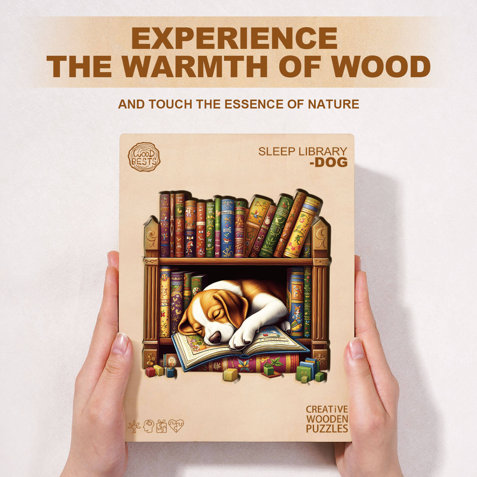 Sleep Library-Dog Wooden Jigsaw Puzzle