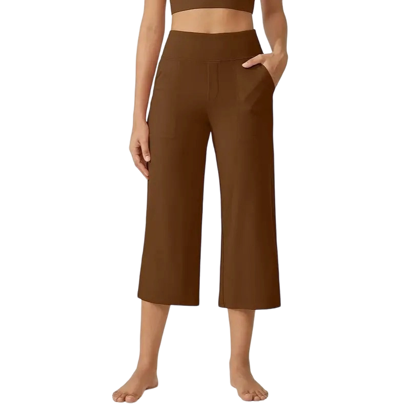Capri Pants for Women Wide Leg Yoga Dress Cropped Pants Capri Leggings with Pockets for Casual Summer