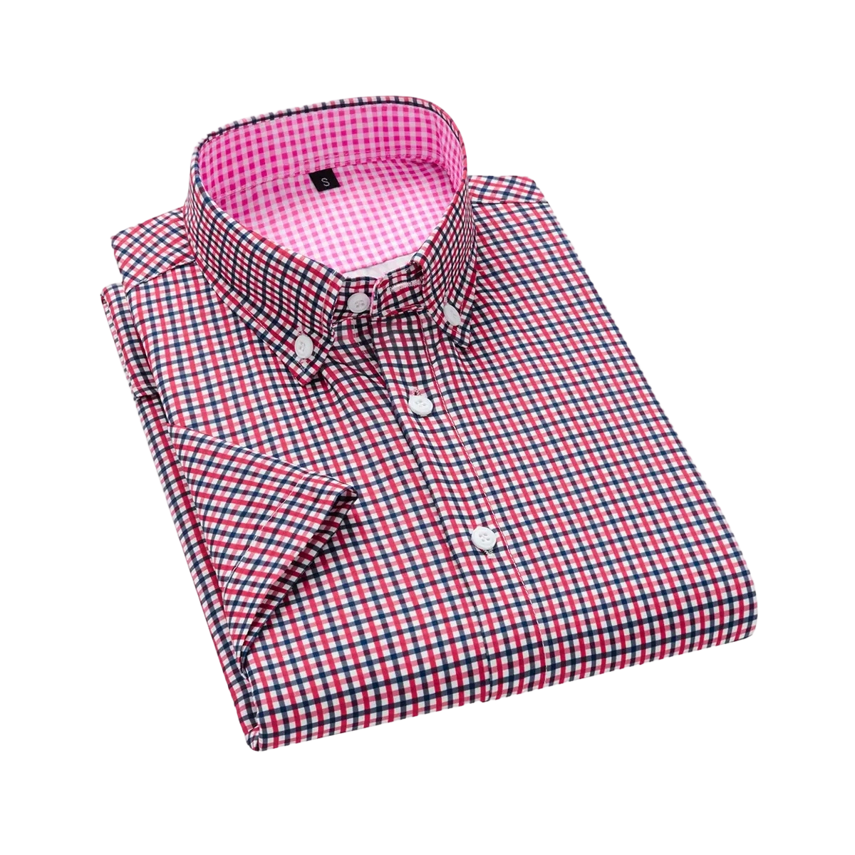 3pcs Men's Shirt Short Sleeve Business Formal Striped Solid Color