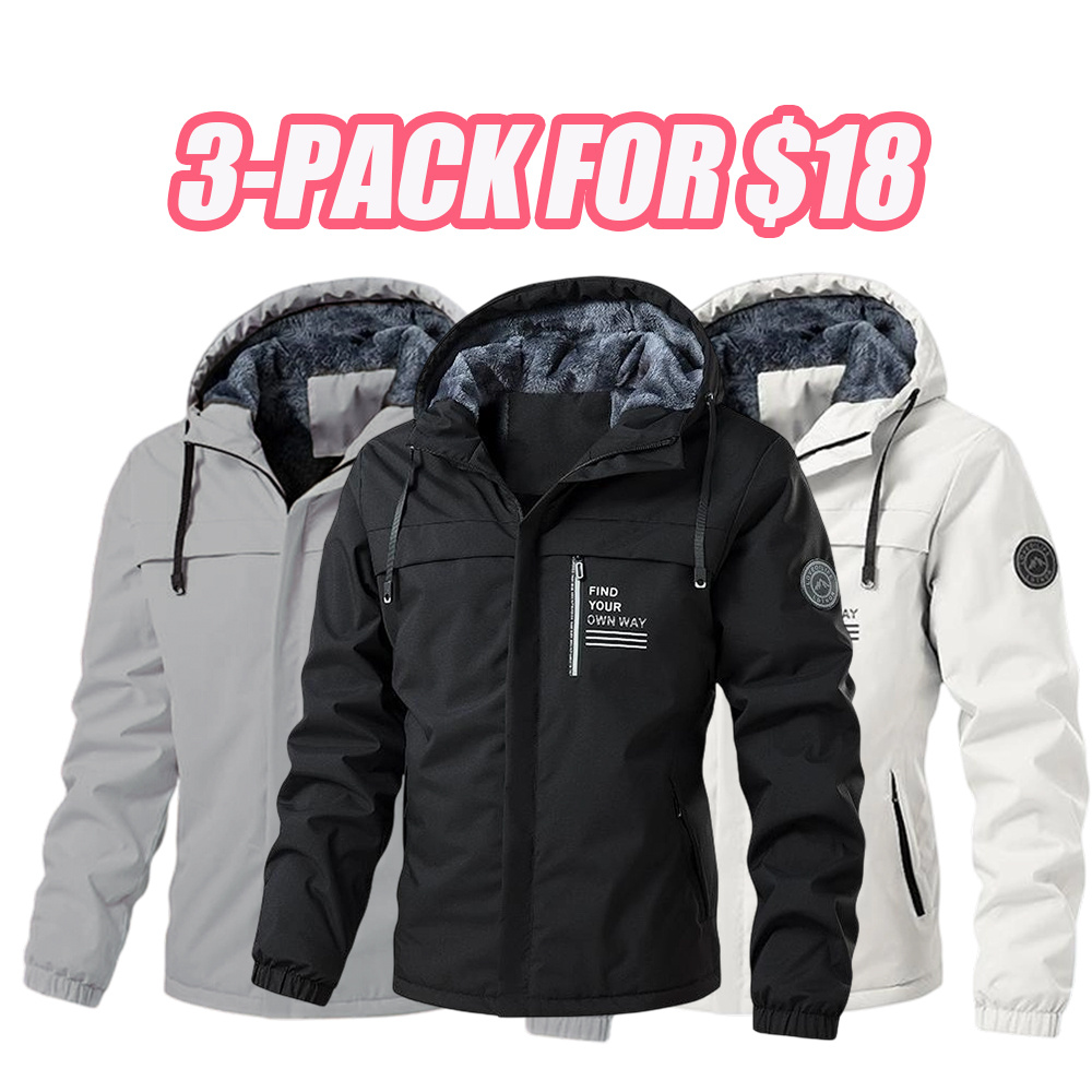 Men's Thick Fleece Lined Hooded Jacket