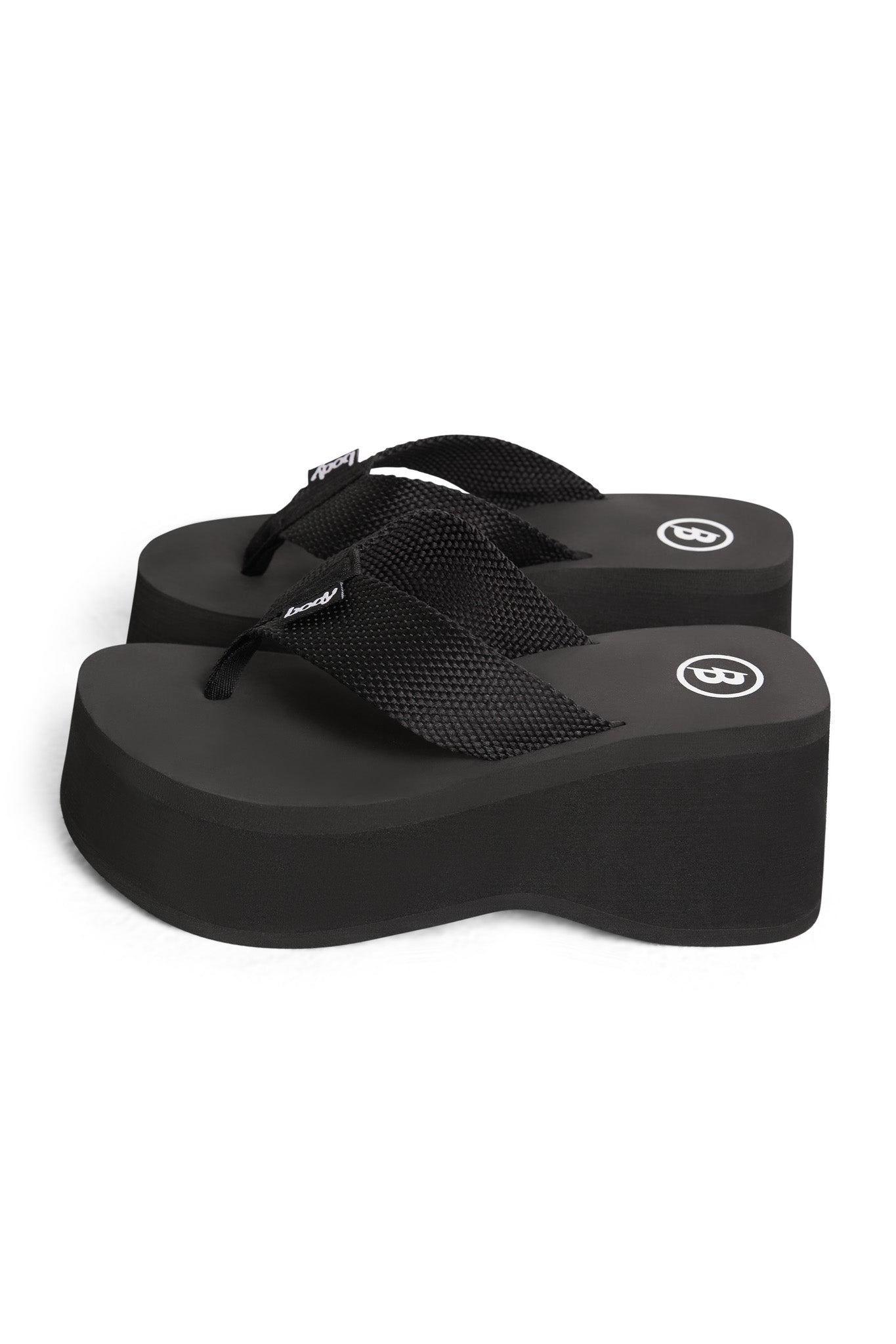 BODY FLIP FLOPS (BLACK WOVEN STRAP)