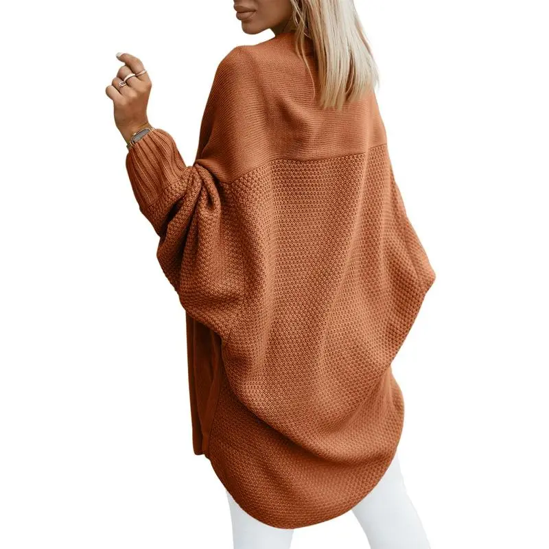 Women's Fall Cardigans Open Front Batwing Sleeve Knit Oversized Long Cardigan Sweaters