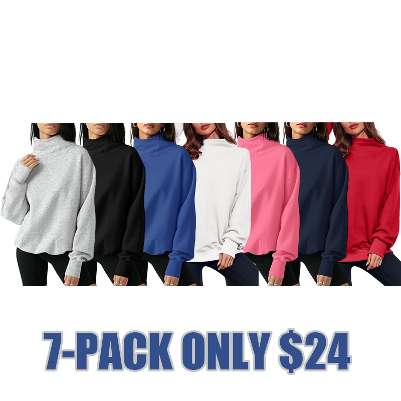 Women's Cozy Oversized Turtleneck Sweatshirt