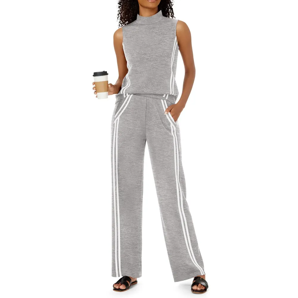 Women’s Mock Neck Tank & Wide Leg Pants Set