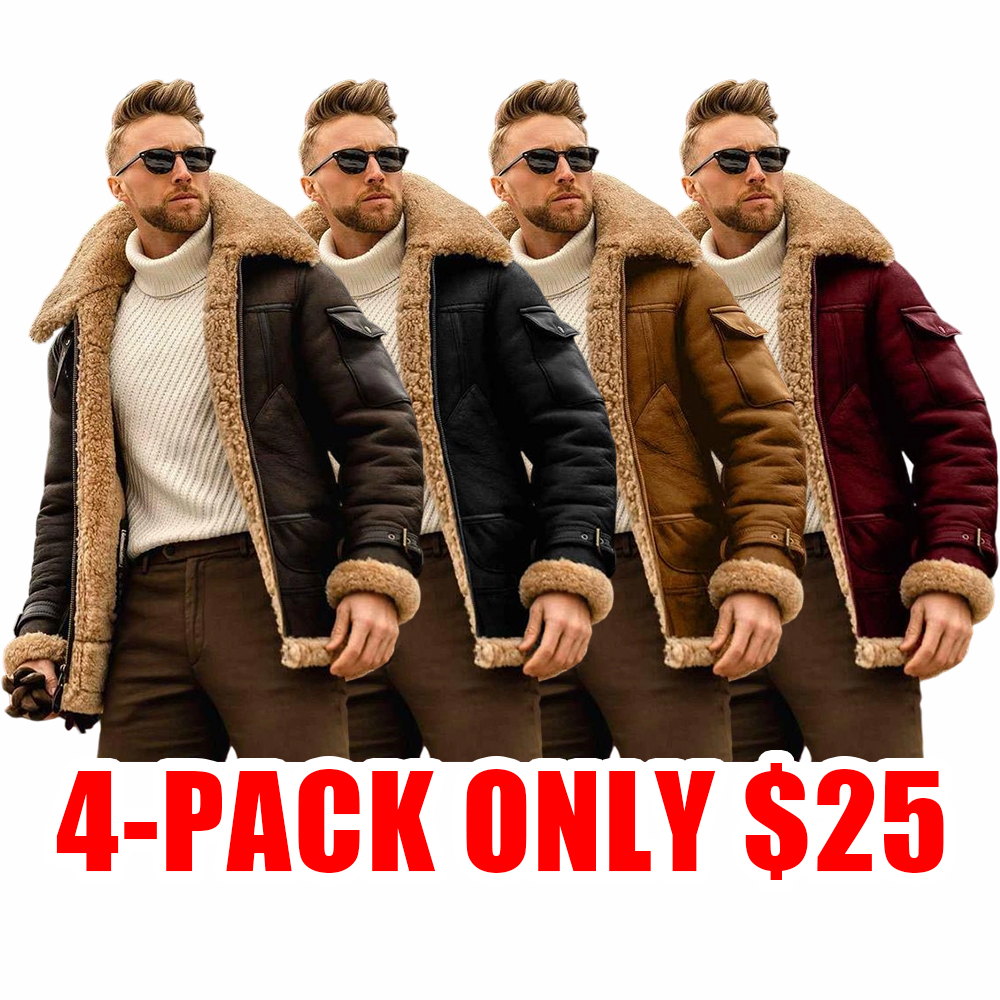 Men’s Tactical Fleece Winter Jacket with Fur Collar