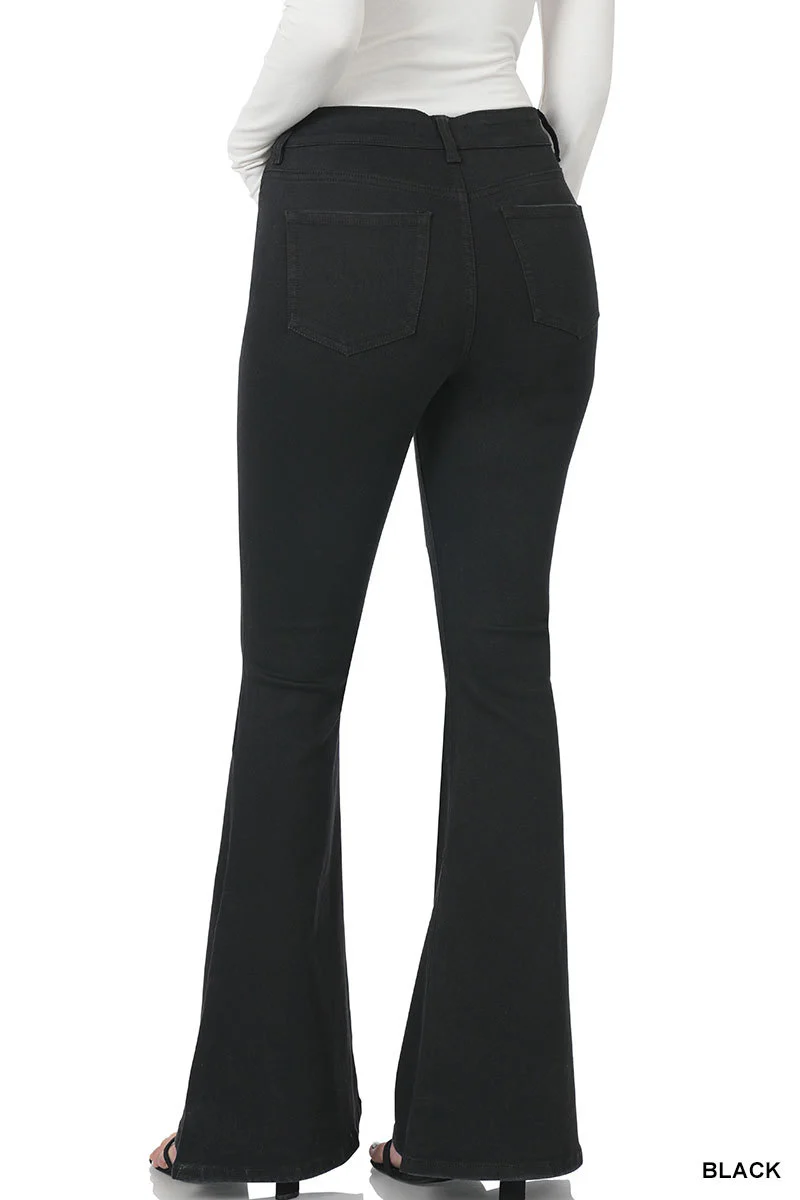 High-Rise Flare Jeans in Black