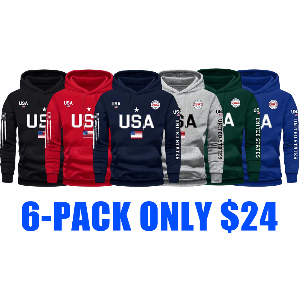 USA Flag Print Unisex Hoodie