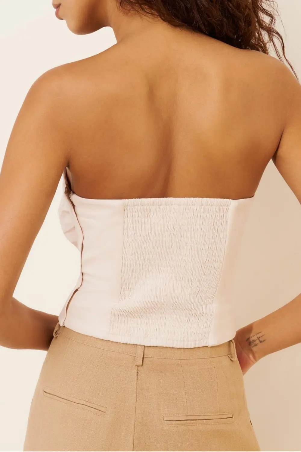 Flower Linen Blend Tube Top