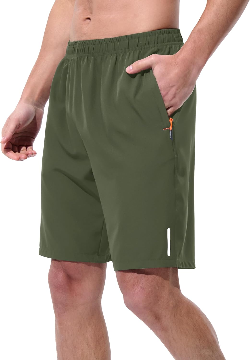 Mens Athletic Shorts Running Shorts Quick Dry Workout Shorts Lightweight Gym Basketball Shorts Zipper Pockets