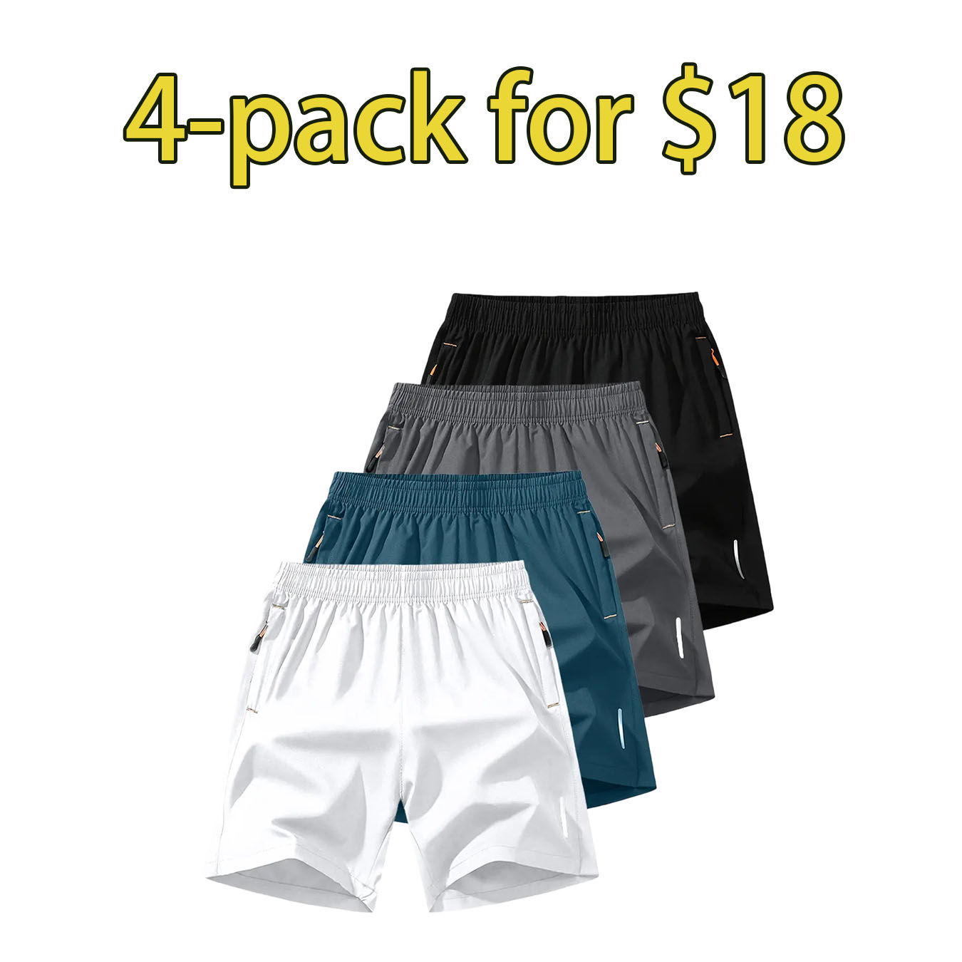 Men’s 10-Pack Zipper Pocket Casual Shorts – Breathable Everyday Comfort Fit