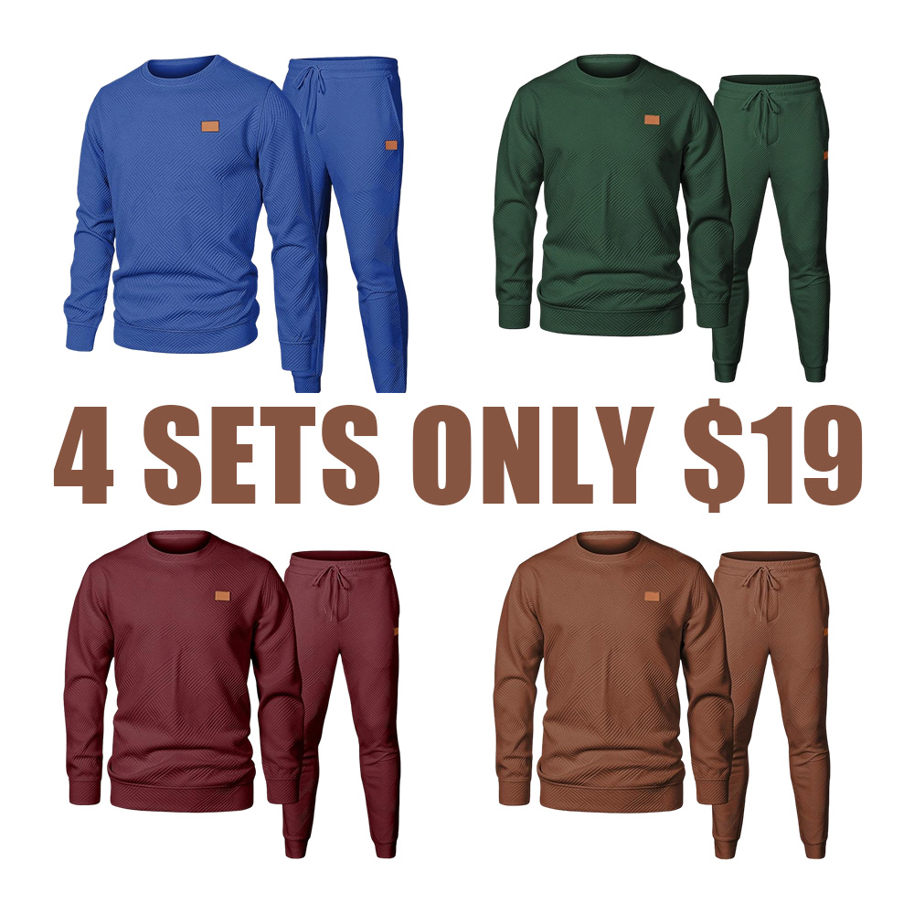 Men’s Classic Jacquard 2-Piece Tracksuit Set