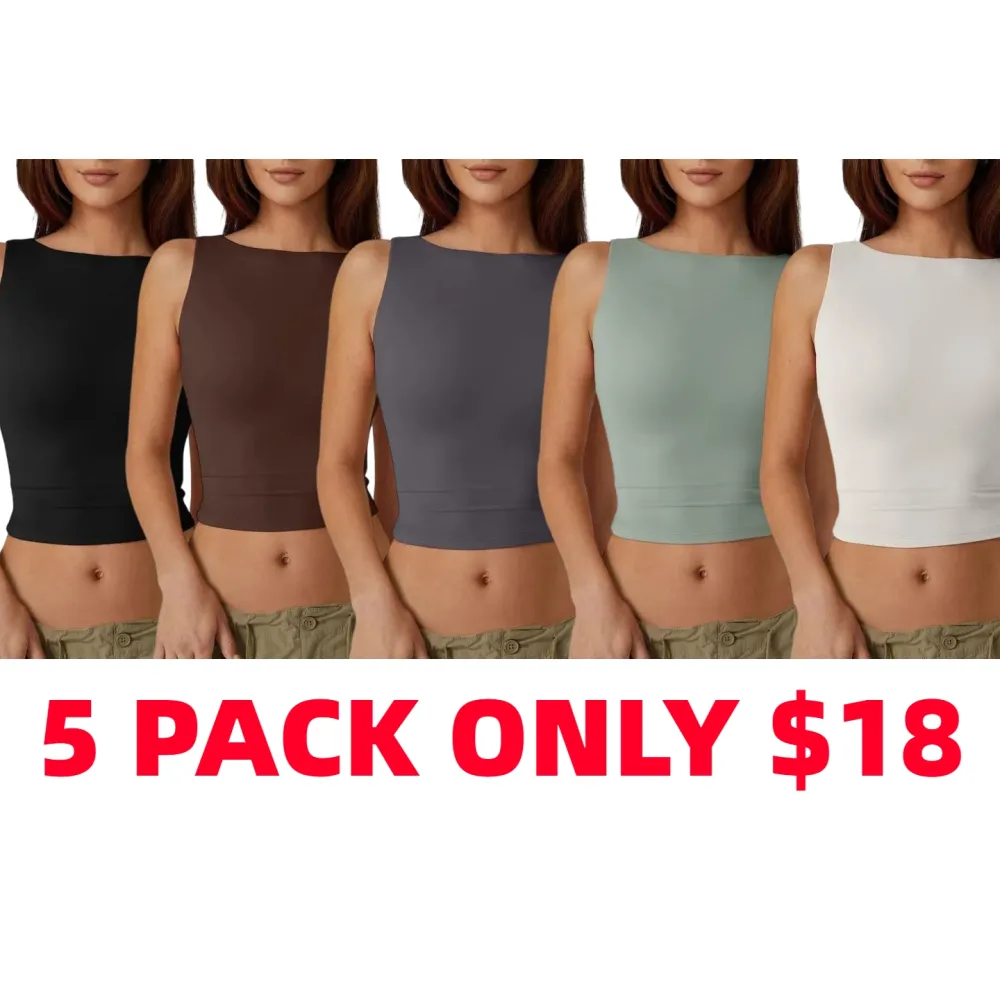 Women's Sexy Open Back Sleeveless Crop Tank