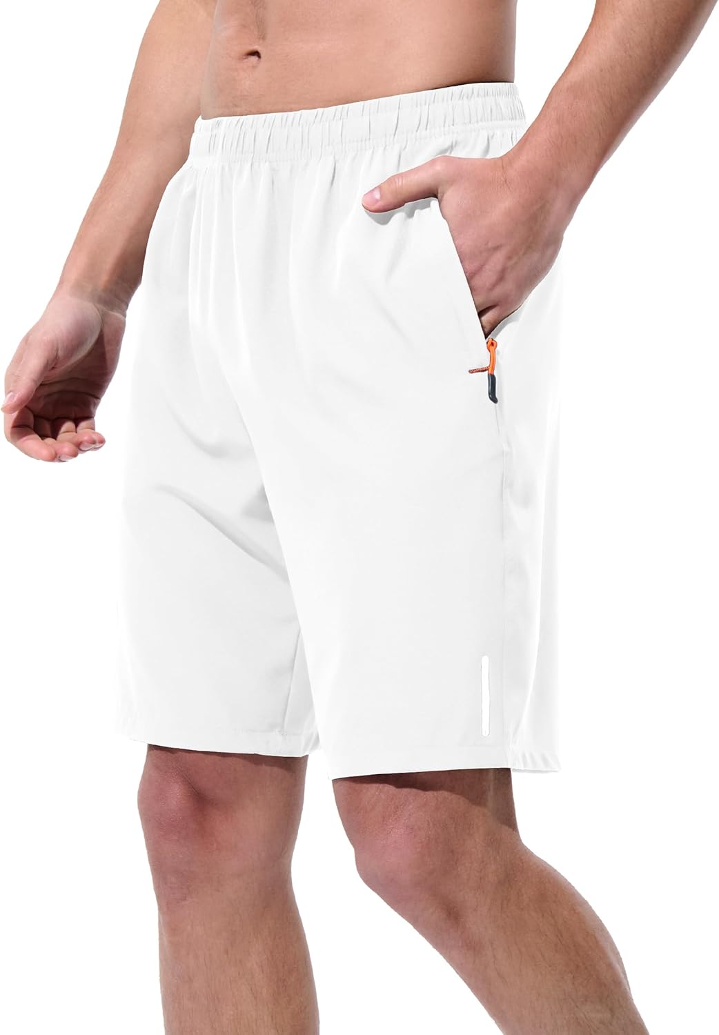 Mens Athletic Shorts Running Shorts Quick Dry Workout Shorts Lightweight Gym Basketball Shorts Zipper Pockets