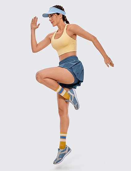 Women’s 2-in-1 Mesh Active Shorts – Flowy Overlay & Adjustable Drawstring