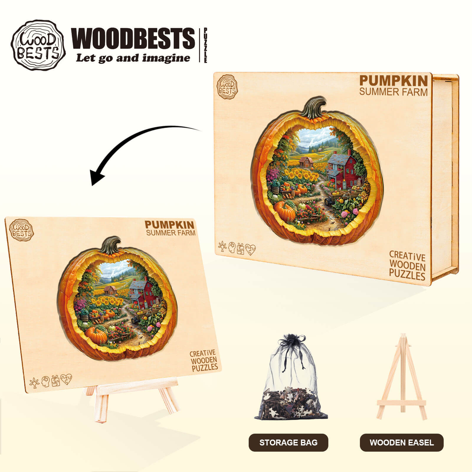 Pumpkin Summer Farm Wooden Jigsaw Puzzle