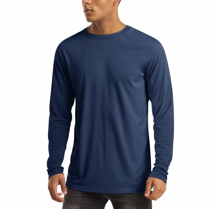 Men's UPF 50+ Long Sleeve Sun Protection Shirt – Quick Dry Lightweight Rashguard T-Shirt for Hiking, Swimming, and Outdoor Workouts