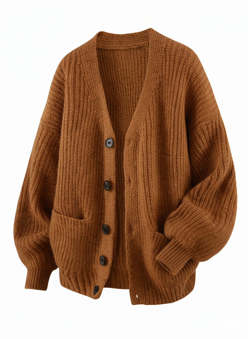 Unisex Casual Button Cashmere Warm Comfortable Sweater Jacket