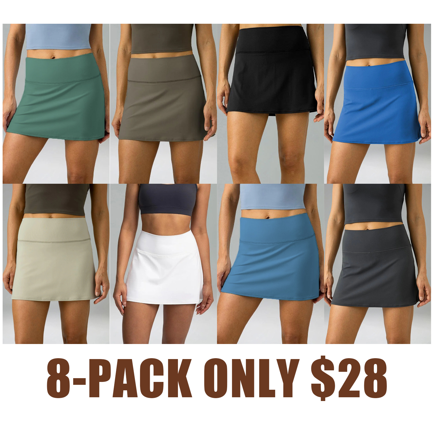 Women's High Waisted Tennis Skirt with Pockets