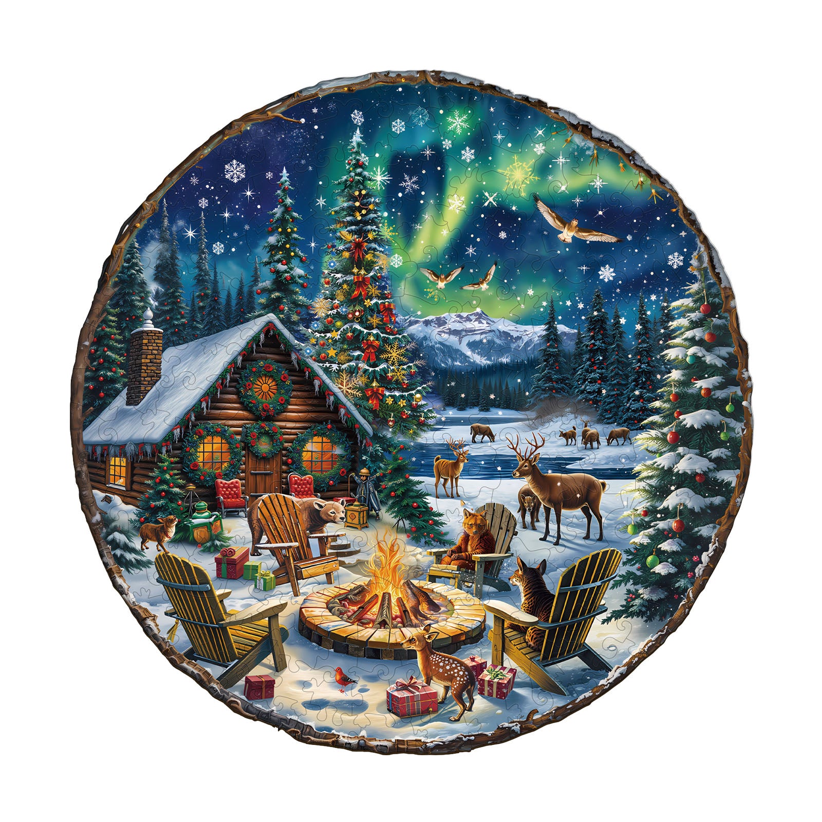 Aurora Christmas Eve Wooden Jigsaw Puzzle