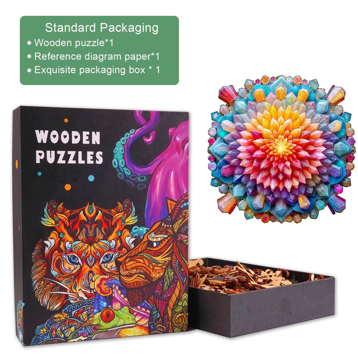 Crystal Mandala Wooden Jigsaw Puzzle