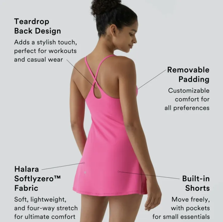 ✨Plush Backless 2-in-1 Flare Active Dress -Plus Size Workout Edition